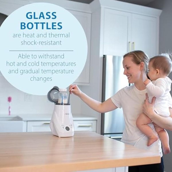 dr. brown's 5oz options + wide neck bottle glass, single (3)