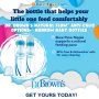Dr. Brown’s Natural Flow® Anti-Colic Options+™ Narrow Baby Bottles 8 oz/250 mL, with Level 1 Slow Flow Nipple, 2 Pack, Blue, 0m+