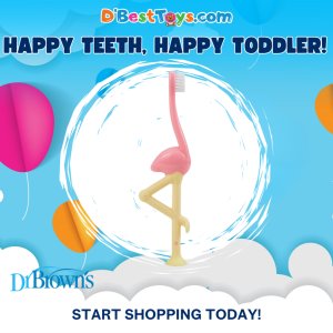 Dr. Brown’s® Toddler Toothbrush, Flamingo, Pink