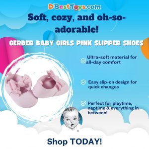 Gerber Baby Girls Pink Slipper Shoes