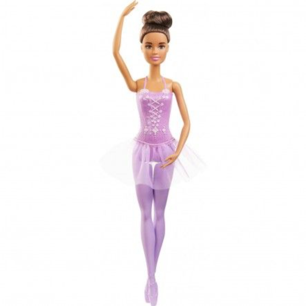barbie ballerina doll with tutu and sculpted toe shoes brunette1