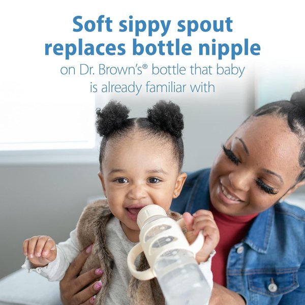dr. brown's milestones narrow sippy bottle with silicone handles, 8oz250ml (1)