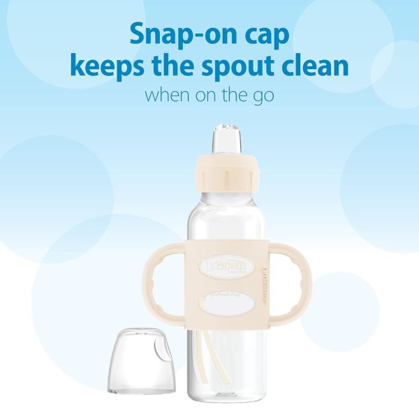 dr. brown's milestones narrow sippy bottle with silicone handles, 8oz250ml (3)