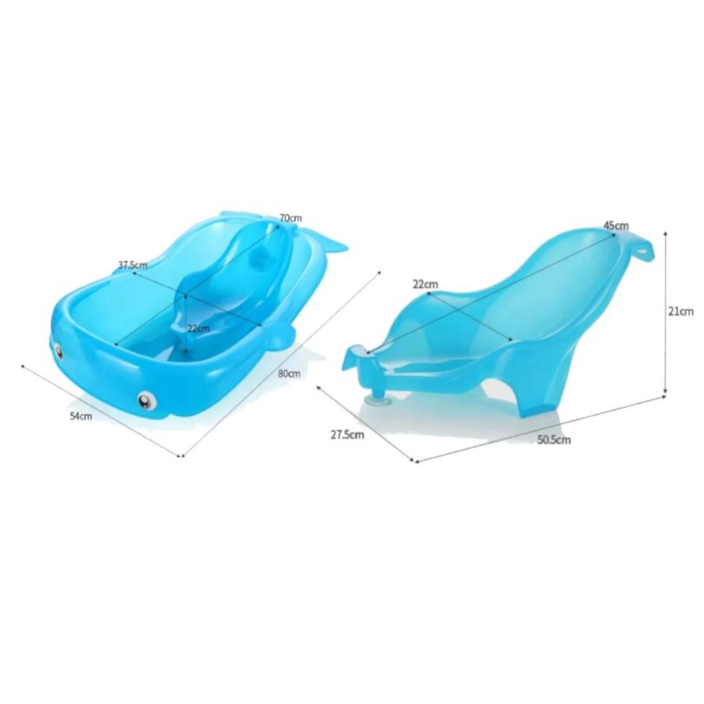 wonder baby whale bath tub with removable baby seat blue