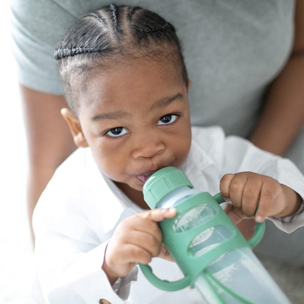 dr. brown’s® milestones™ narrow sippy bottle with silicone handles, 8oz250ml(green) (5)