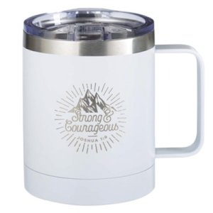 Strong and Courageous Stainless Steel Travel Mug - Strong and Courageous Stainless Steel Travel Mug