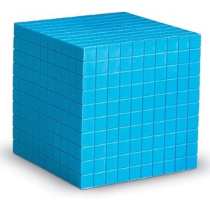 BLUE PLASTIC BASE TEN CUBE