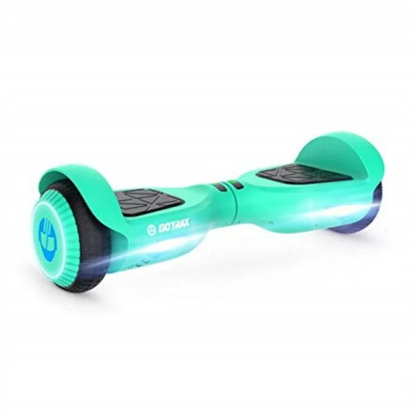 gotrax edge hoverboard with 6.5 led wheels & headlight green (1)