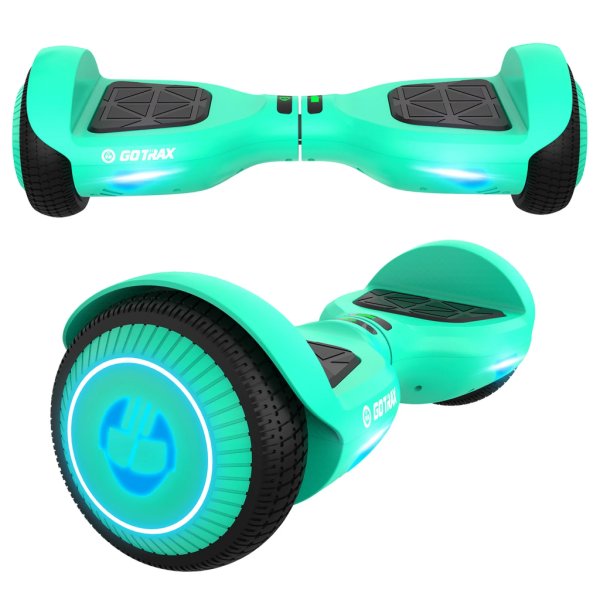 gotrax edge hoverboard with 6.5 led wheels & headlight green (4)