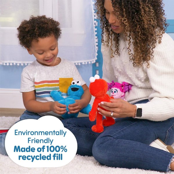 sesame street friends 8 inch elmo sustainable plush stuffed animal6