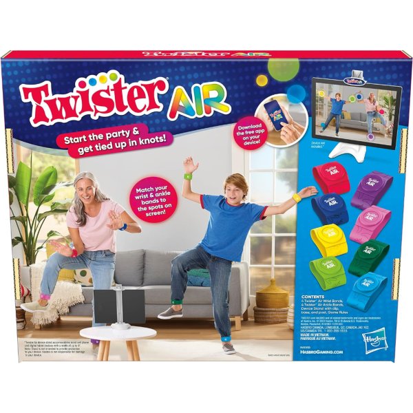 twister air game | ar app play game with wrist and ankle bands | links to smart devices | active party games for kids and adults | ages 8+ | for 1+ players9
