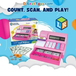 Learning Resources Pretend & Play Calculator Cash Register Pink