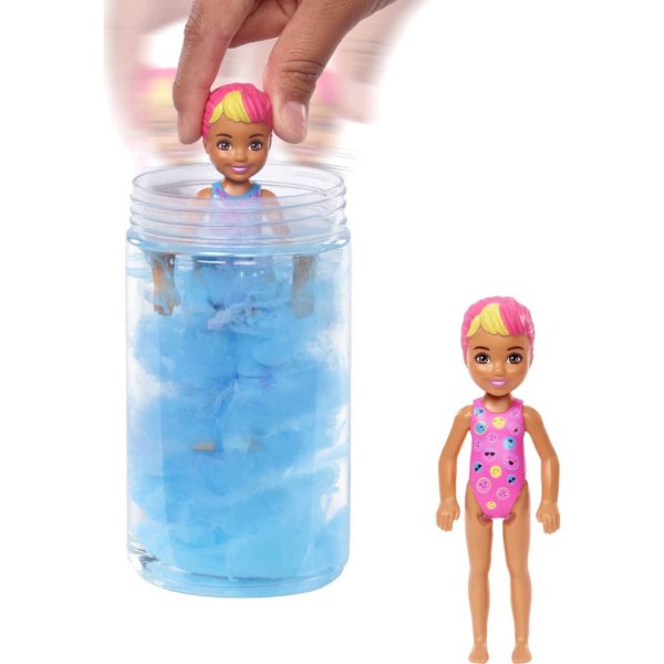 barbie color reveal small doll & accessories, neon tie dye series, 6 surprises, 1 chelsea doll (styles may vary)4