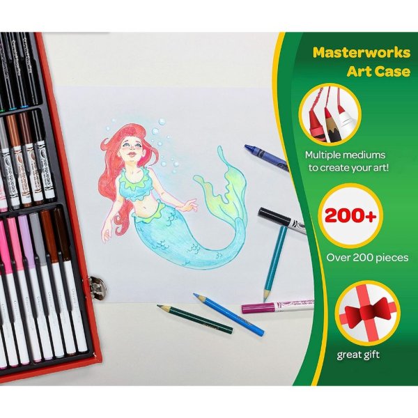 crayola masterworks art case (200+ pcs), art set (1)