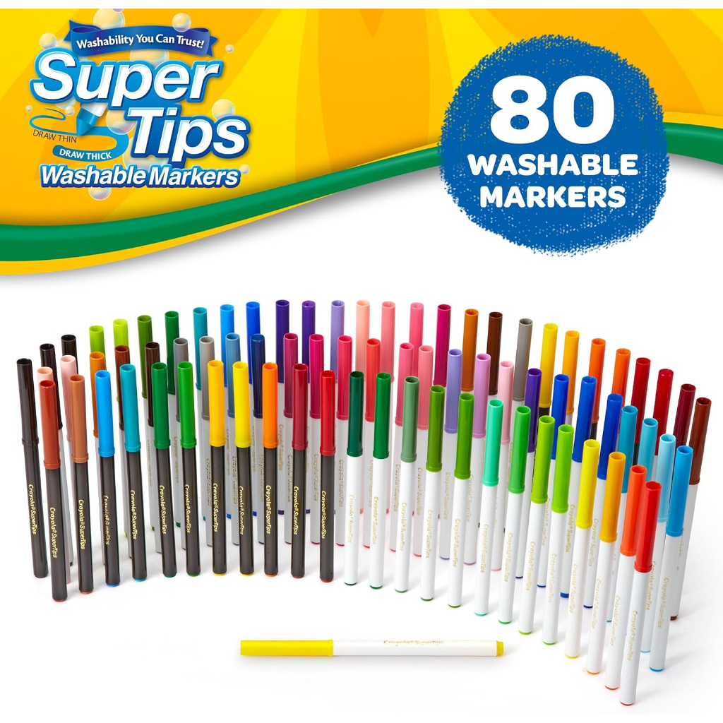 crayola supertips (80) washable markers