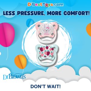 Dr.Brown's PreVent Orthondontic Soother[Cats+Strawberries](0-6M)