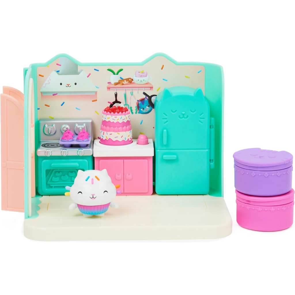 gabby's dollhouse, bakey with cakey kitchen with figure and 3 accessories, 3 furniture and 2 deliveries, kids toys for ages 3 and up5