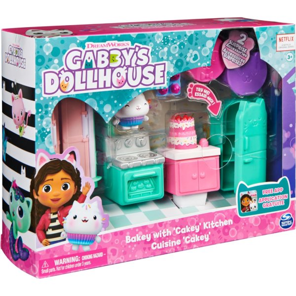 gabby's dollhouse, bakey with cakey kitchen with figure and 3 accessories, 3 furniture and 2 deliveries, kids toys for ages 3 and up7