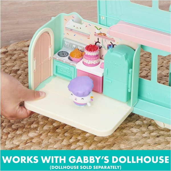 gabby's dollhouse, bakey with cakey kitchen with figure and 3 accessories, 3 furniture and 2 deliveries, kids toys for ages 3 and up8