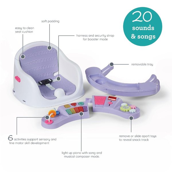 infantino music & lights 3 in 1 discovery seat and booster lavender4