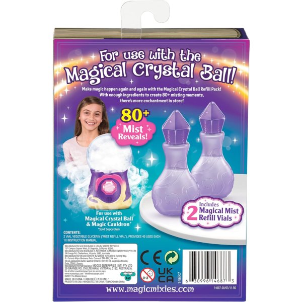 magic mixies magical mist and spells refill pack for magical crystal ball, includes 2 bottles (vial), instruction manual, vegetable glycerin3
