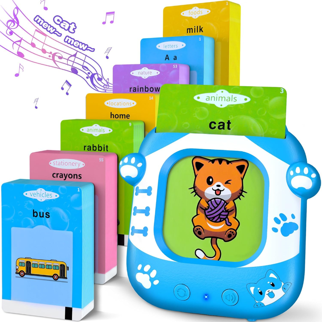 talking flash cards, kids flash cards with 448 sight words, autism sensory toys, montessori toys, speech therapy toys, toddler learning educational toy gifts for 1 2 3 4 5 year old boys and girls5