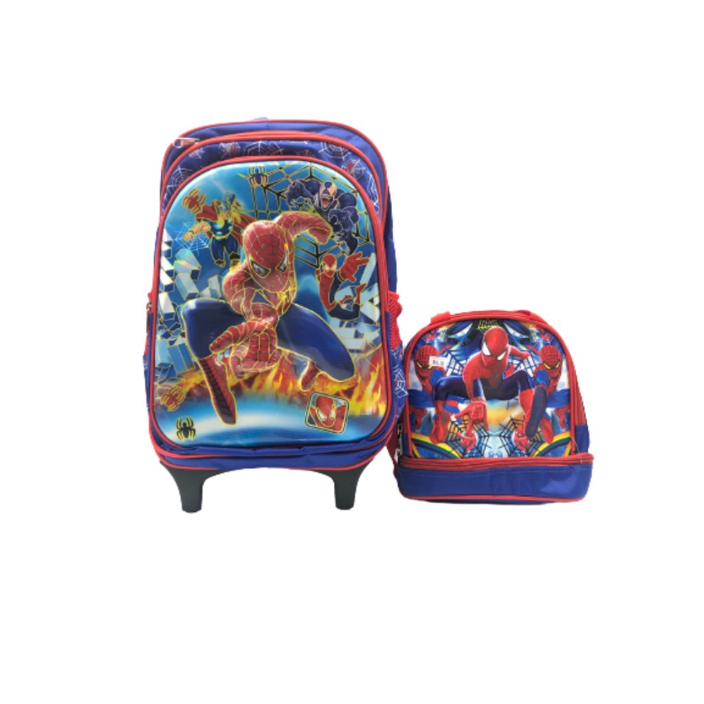 size 15 spiderman bacpack & lunchkit combo