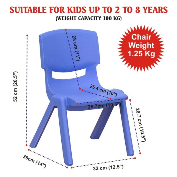 asst kids chair 41.5cm x 22cm blue (2)