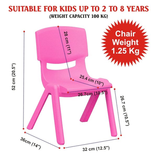 asst kids chair 41.5cm x 22cm pink (4)