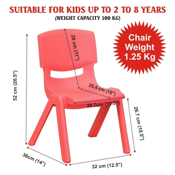 asst kids chair 41.5cm x 22cm red (3)