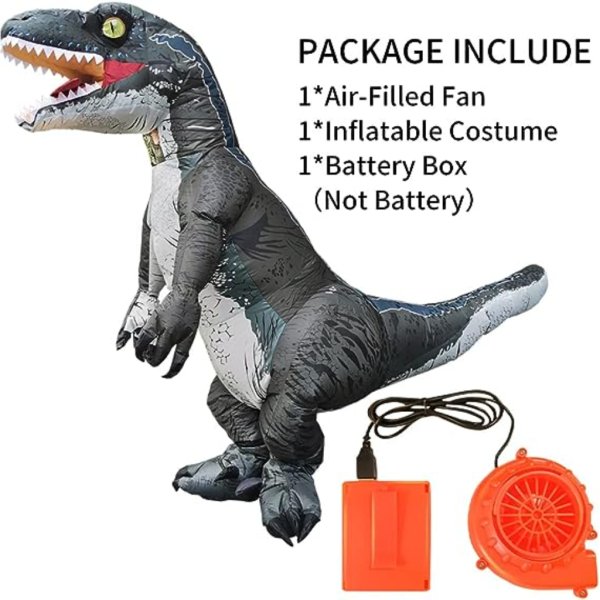 jurosaica inflatable dinosaur costume(grey) (1)
