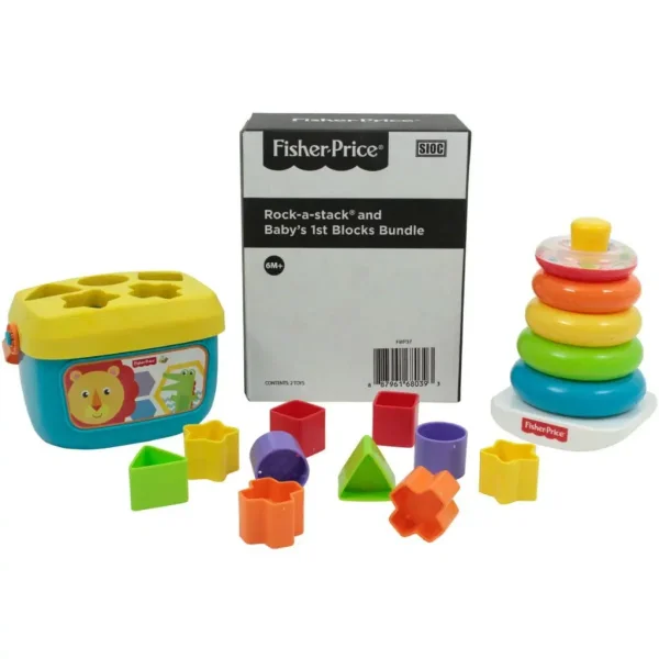 Fisher-Price Rock-a-Stack and Baby’s 1st Blocks Bundle