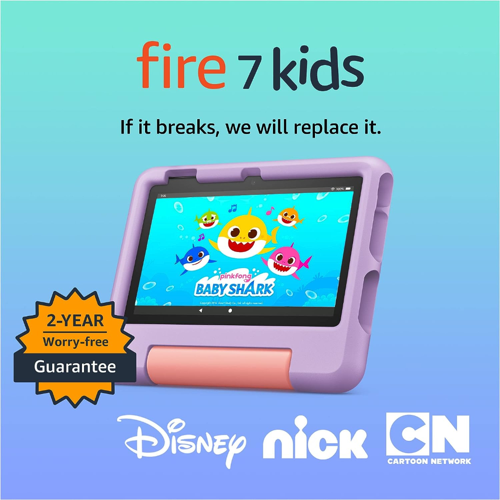 fire 7 kids edition, 7 tablet, 16 gb, kid proof case(purple) (2)