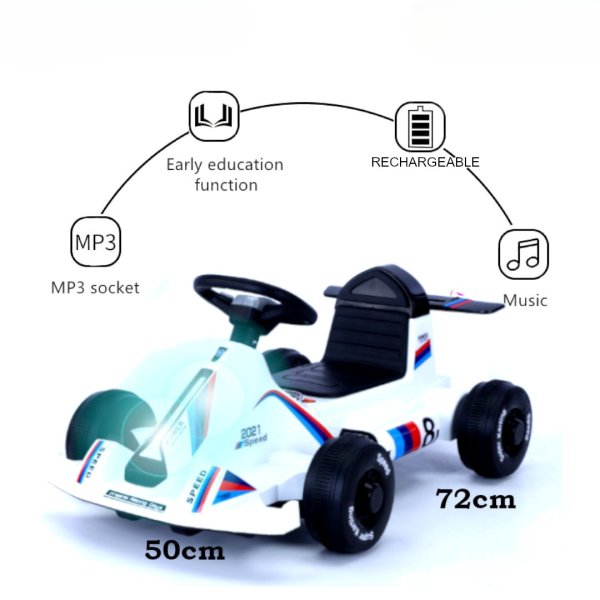 rechargeable go kart (lights &music) white