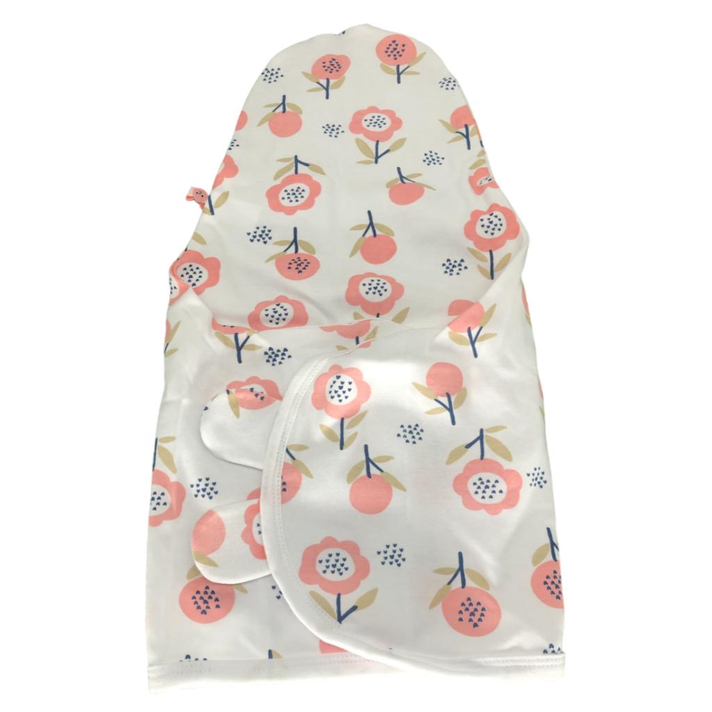 swaddle print pink flower rabbit (1)