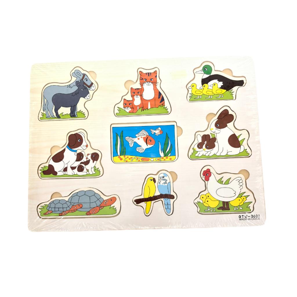 wooden puzzle 9pc