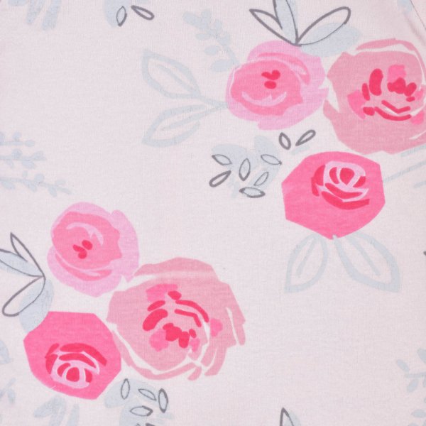 2 piece baby girls rose floral bibs & burp set one size6