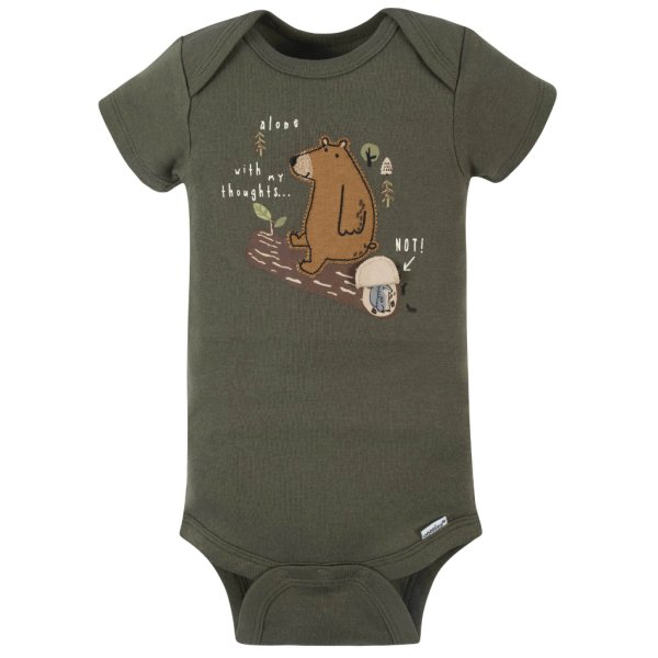 4 pack baby boys bear short sleeve onesies® bodysuits newborn5