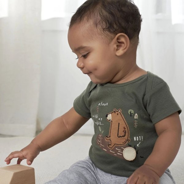 4 pack baby boys bear short sleeve onesies® bodysuits newborn7