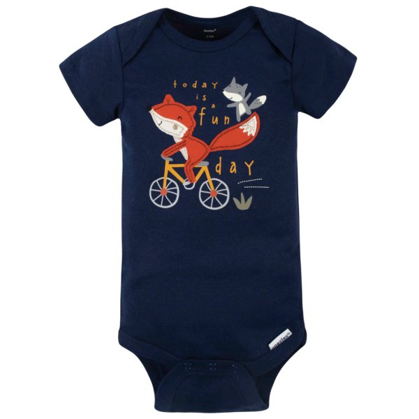 4 pack baby boys fox short sleeve onesies® bodysuits newborn1