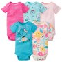 5-Pack Baby Girls Bear Short Sleeve Onesies® Bodysuits 6-9M