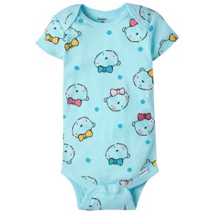 5 pack baby girls bear short sleeve onesies® bodysuits3