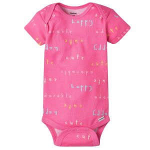 5 pack baby girls bear short sleeve onesies® bodysuits4