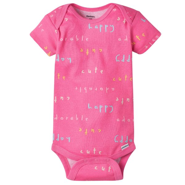 5 pack baby girls bear short sleeve onesies® bodysuits4