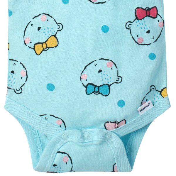 5 pack baby girls bear short sleeve onesies® bodysuits7