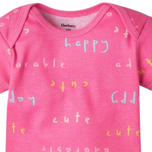 5 pack baby girls bear short sleeve onesies® bodysuits8