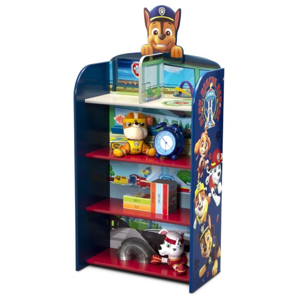 delta children paw patrol wooden playhouse 4 shelf bookcase for kids6