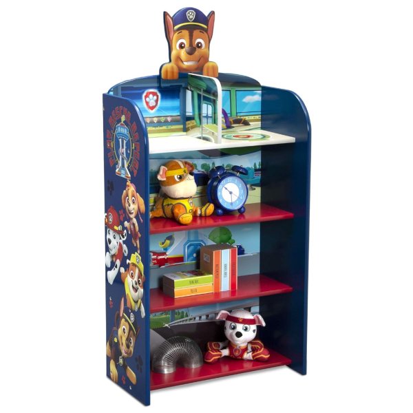 delta children paw patrol wooden playhouse 4 shelf bookcase for kids8