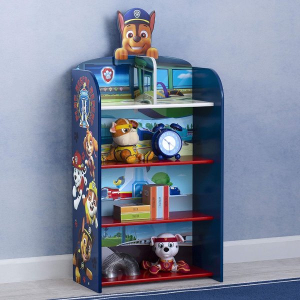 delta children paw patrol wooden playhouse 4 shelf bookcase for kids9