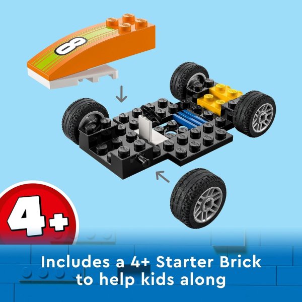 lego city great vehicles race car, 60322 f1 style toy for preschool kids 4 plus years old, with mechanic and racing driver minifigures3